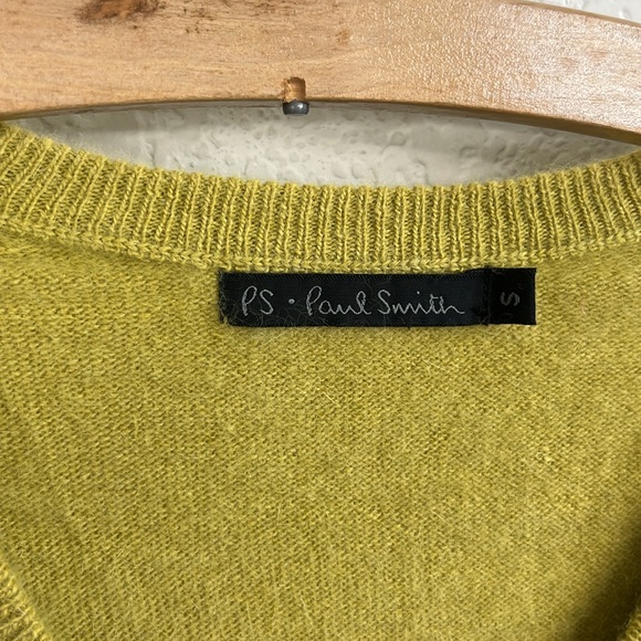 PS Paul Smith Cashmere V Neck Contrast Cuff Sweater - Picture 4 of 6